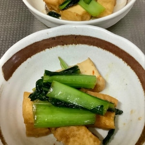 小松菜と厚揚げとたけのこの煮物